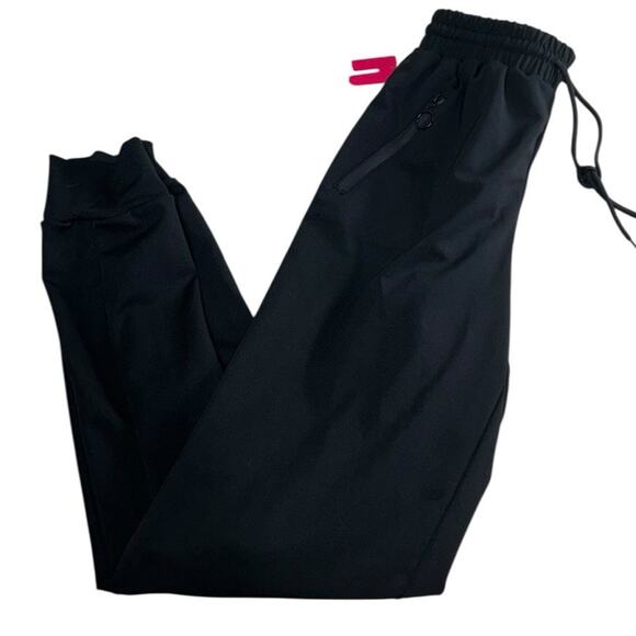 shosho Black Active Joggers Sz Small Stretch Activewear Pants Zippered Pockets - Picture 7 of 7
